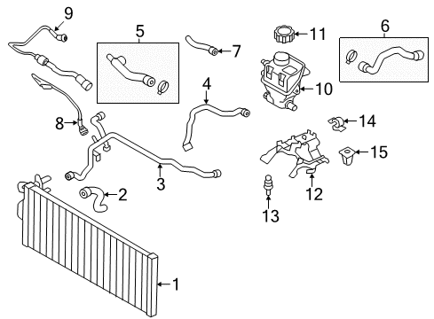 2012 BMW 750i Radiator & Components Engine Coolant Hose Left Diagram for 17127584405