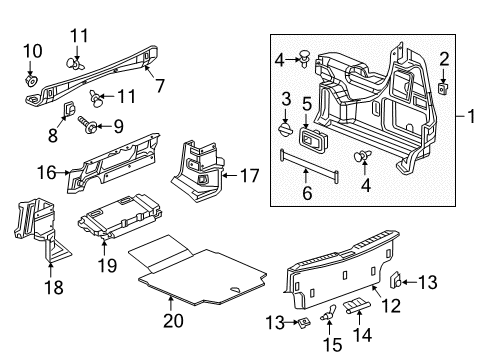 2017 Buick Cascada Interior Trim - Rear Body Access Cover Clip Diagram for 13310144