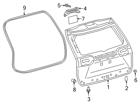 2021 Toyota RAV4 Prime Gate & Hardware Body Weatherstrip Diagram for 67881-42080