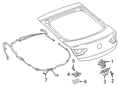 2019 Buick Regal Sportback Lift Gate Harness Diagram for 39153368