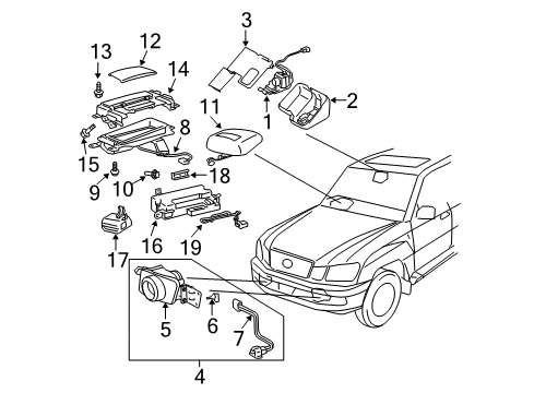 2003 Lexus LX470 Electrical Components Screw Diagram for 90149-50032