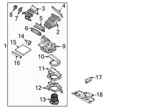 2021 Kia Sorento Blower Motor & Fan Blower Unit Diagram for 97207P4510