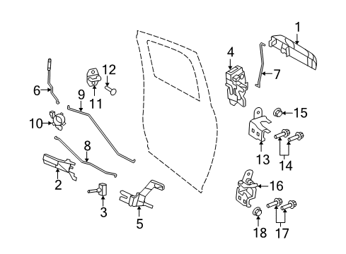 2010 Dodge Ram 3500 Rear Door Handle-Exterior Door Diagram for 1GH271RHAG