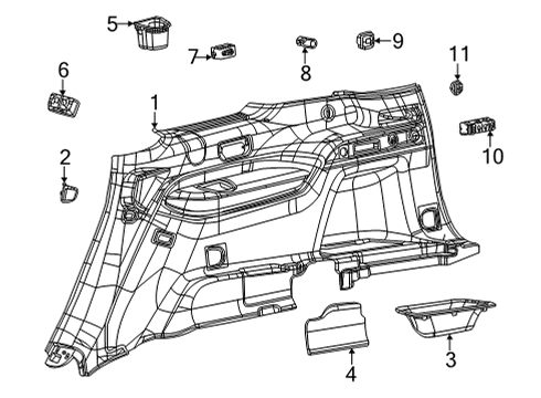 2021 Jeep Grand Cherokee L Interior Trim - Quarter Panels CUPHOLDER Diagram for 7FH70TX7AA