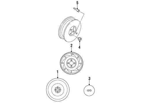 1990 Infiniti M30 Wheels Spare Tire Wheel Assembly Diagram for 40300-62S00