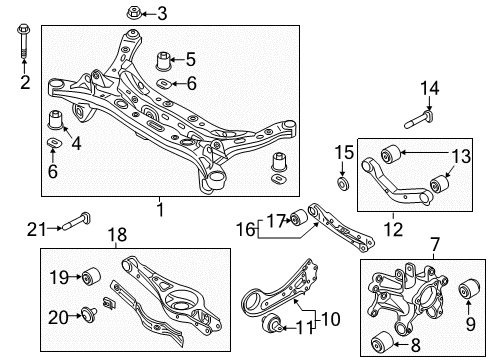 2015 Hyundai Sonata Rear Suspension, Lower Control Arm, Upper Control Arm, Stabilizer Bar, Suspension Components Arm Assembly-Rear Trailing Arm, LH Diagram for 55270-C2100