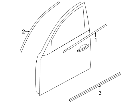 2011 Infiniti EX35 Exterior Trim - Front Door Moulding-Front Door, LH Diagram for 80871-1BA0A