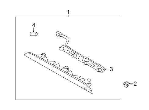 2015 Hyundai Accent High Mount Lamps Lamp Assembly-High Mounted Stop Diagram for 92700-1R200