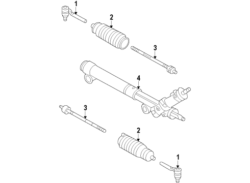 2009 Cadillac Escalade P/S Pump & Hoses, Steering Gear & Linkage Steering Gear Diagram for 25911321