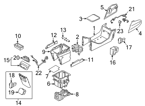 2022 Hyundai Palisade Auxiliary Heater & A/C Mat-Floor Console Diagram for 84674-S8000