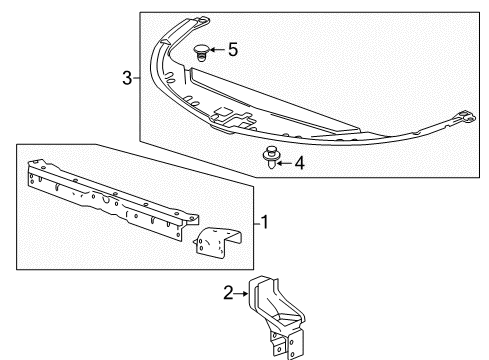 2015 Chevrolet Impala Radiator Support Upper Tie Bar Diagram for 23225179