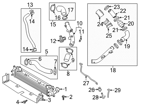 2017 Hyundai Elantra Intercooler Hose Assembly A-RECIRCULATION Sole Diagram for 28274-2B780
