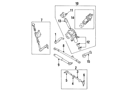 1997 Toyota T100 Steering Gear & Linkage Adjust Tube Clamp Diagram for 45466-30020