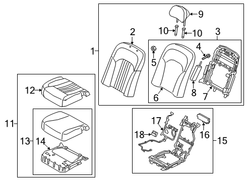 2019 Kia K900 Rear Seat Components Pad-Rear Seat Back, R Diagram for 89451J6510