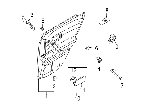 2003 Infiniti FX45 Rear Door Power Window Switch Assembly, Rear Left Diagram for 25431-7Y000