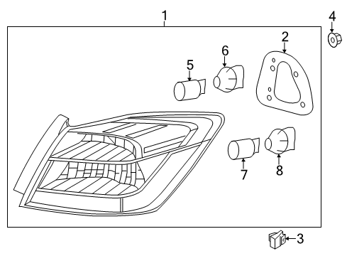 2013 Honda Accord Bulbs Light Assy , L Tai Diagram for 33550-T2A-A01