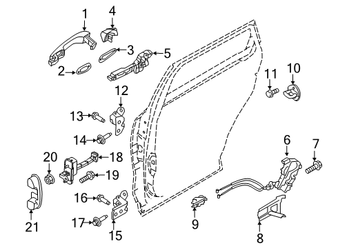 2020 Kia Telluride Rear Door Power Window Unit Assembly Diagram for 93581S9250