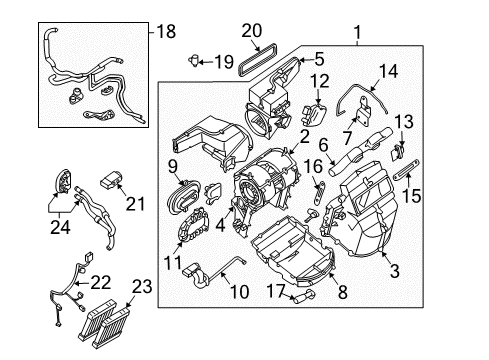 2004 Nissan Quest Heater Core & Control Valve Plate-Heater Pipe Diagram for 92725-5Z000