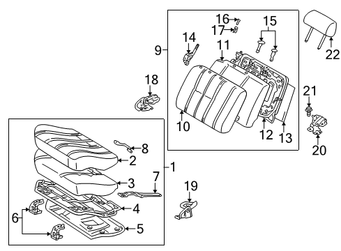 Diagram for 2001 Toyota 4Runner Rear Seat Components 