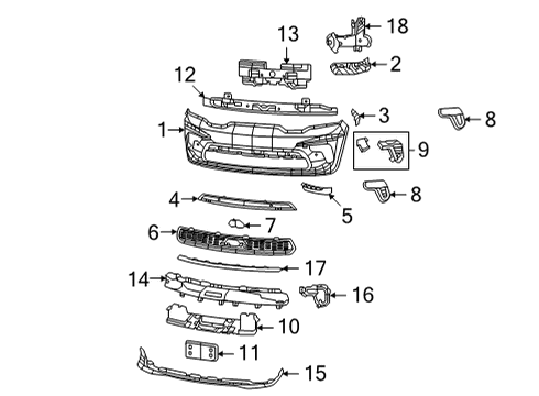 2021 Dodge Durango Bumper & Components - Front AIR INLET Diagram for 68533284AA