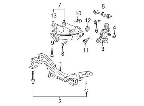 2007 Honda CR-V Rear Suspension Components, Upper Control Arm, Stabilizer Bar Bolt, Flange (12X54) Diagram for 90183-SNA-000