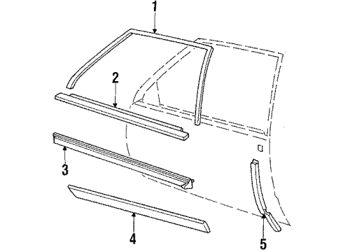 1987 Oldsmobile 98 Front Door Molding Kit, Front Side Door Diagram for 20501318