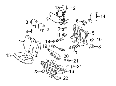 2013 Scion xD Rear Seat Components Lower Support Diagram for 71034-52010