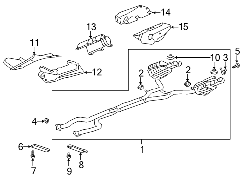 2019 Cadillac CT6 Exhaust Components Muffler & Pipe Diagram for 84599073