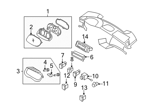 2007 Hyundai Azera Switches Glass-Cluster Meter Diagram for 94360-3L000