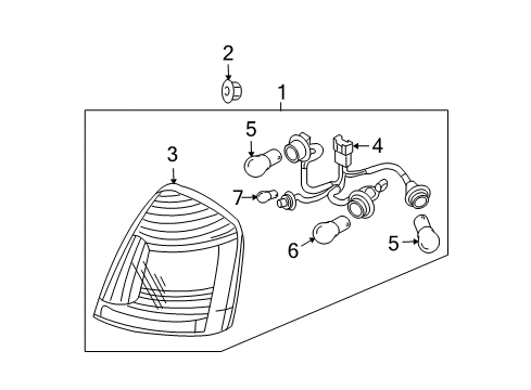 2008 Hyundai Accent Bulbs Lamp Assembly-Rear Combination, LH Diagram for 92401-1E010