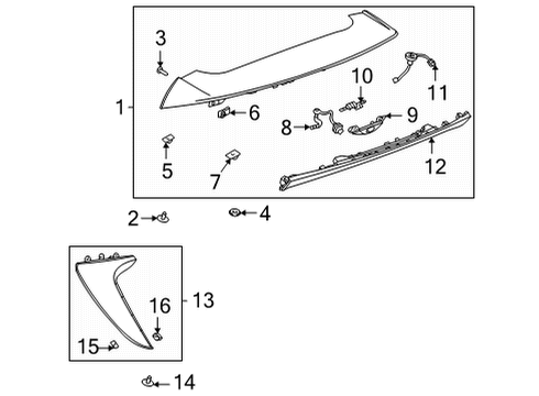 2021 Buick Envision Rear Spoiler Camera Diagram for 84905393