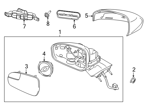 2020 Ford Fusion Mirrors Mirror Assembly Diagram for KS7Z-17683-EA