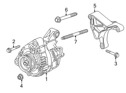 2013 Cadillac CTS Alternator Alternator Diagram for 23480514