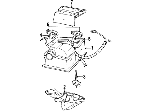 2002 Ford Windstar Battery Battery Tray Diagram for XF2Z-10732-AA
