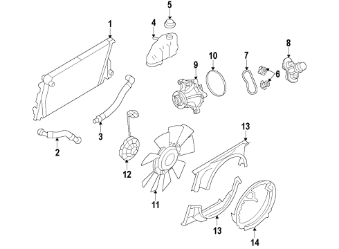 2009 Ford F-250 Super Duty Cooling System, Radiator, Water Pump, Cooling Fan Fan Blade Diagram for 7C3Z-8600-A