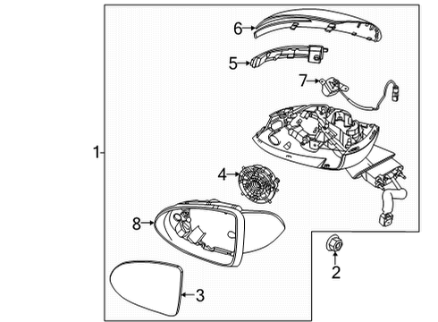 2020 Hyundai Sonata Outside Mirrors Scalp-O/S RR View Mirror, Lh Diagram for 87616-L1000