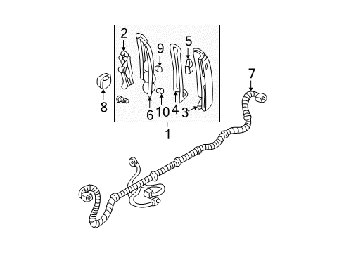 1995 GMC C2500 Combination Lamps Combo Lamp Assembly Diagram for 5977869