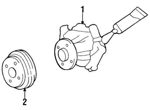 1992 Nissan 300ZX Water Pump Pulley-Fan & Water Pump Diagram for 21051-40P00