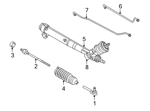 2000 Chevrolet Corvette P/S Pump & Hoses, Steering Gear & Linkage Gear Kit, Steering (Remanufacture) Diagram for 26075933