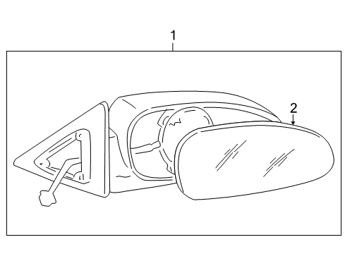 2006 Kia Amanti Outside Mirrors Outside Rear View Mirror Assembly, Left Diagram for 876103F100