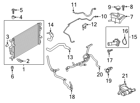 2017 Ford Fusion Radiator & Components Reservoir Hose Diagram for HG9Z-8063-C