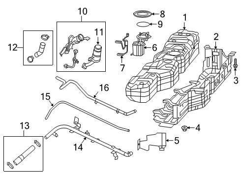 2022 Jeep Gladiator Fuel System Components Fuel Filler Diagram for 68336613AD