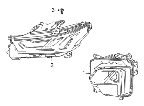 2022 Chevrolet Traverse Headlamp Components Headlamp Diagram for 85523712