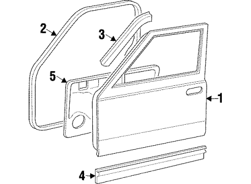 1998 Jeep Cherokee Front Door Seal-Rocker Diagram for 55235410AB