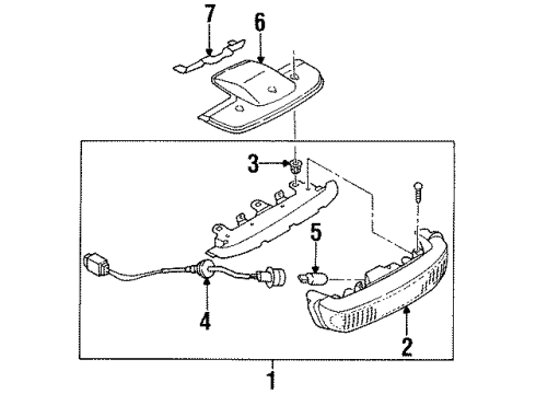 1996 Nissan Pickup High Mount Lamps Lamp Assembly-Stop Diagram for 26590-3B300