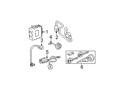 2003 Toyota Avalon Alarm System Coil Diagram for 89782-41020