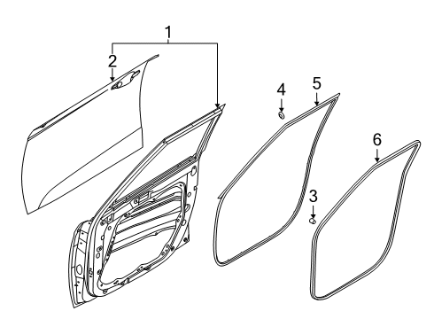 2020 Kia Soul Front Door W/STRIP-Dr Body Side Diagram for 82120K0000