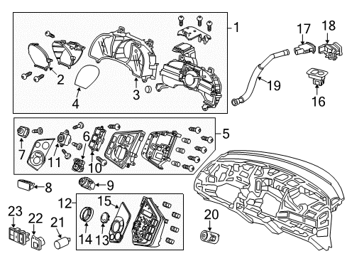 2016 Honda CR-Z Automatic Temperature Controls Switch Assembly, Engine Start & Stop Diagram for 35881-SZT-A01