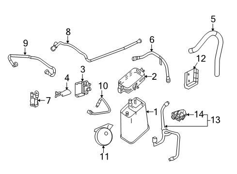 2007 Chevrolet Corvette Emission Components Evaporator Tube Diagram for 12616192