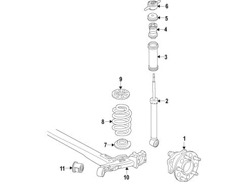 2018 Hyundai Accent Rear Axle, Suspension Components Torsion Axle Complete Diagram for 55100-H9000